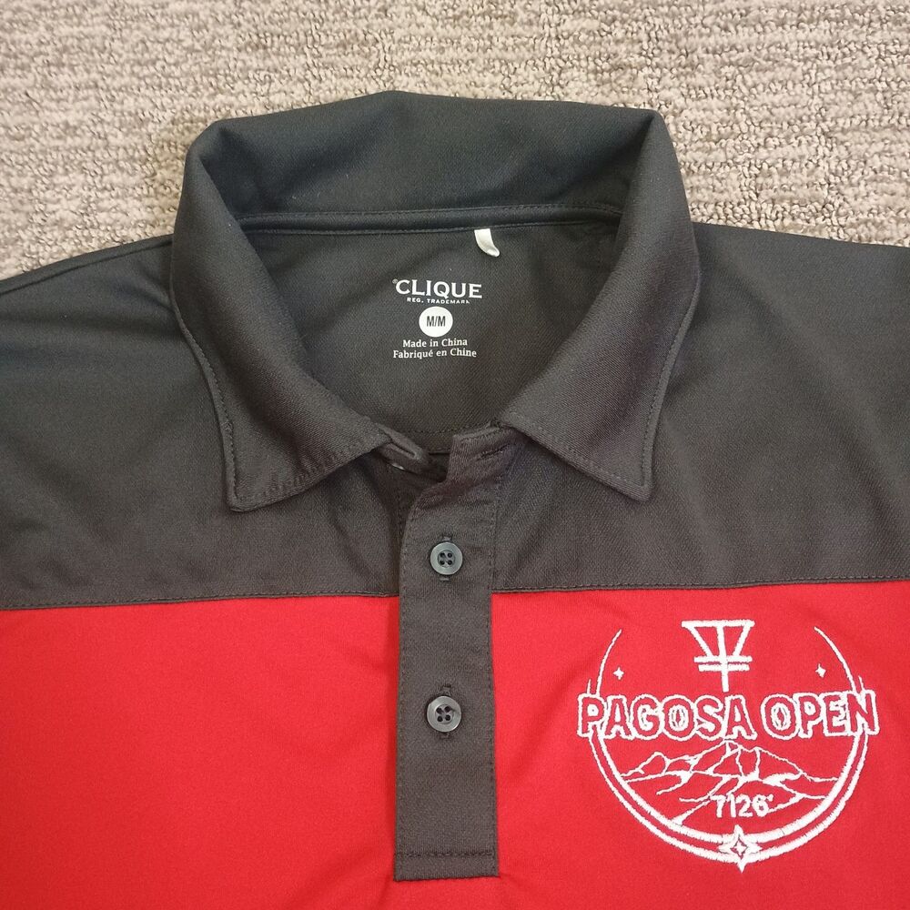 Clique Disc Golf Polo Shirt Men’s Medium Parma Color Block Red Black